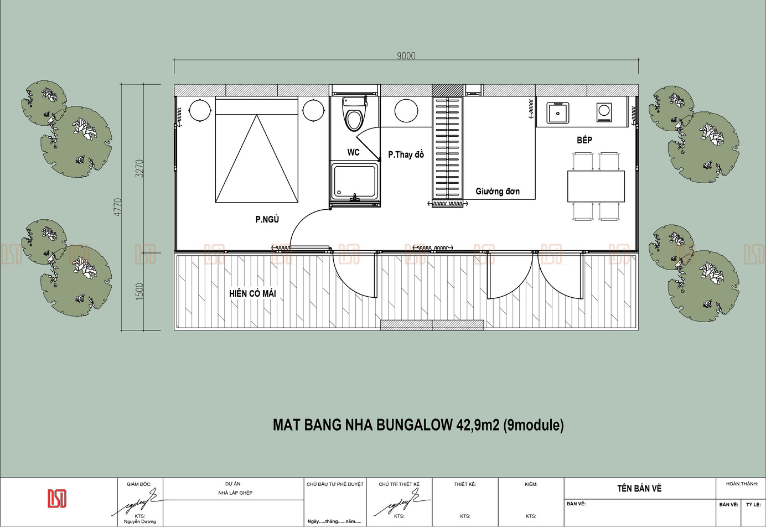 Nhà lắp ghép 43m2