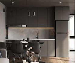 Phòng bếp Tone màu ghi đậm