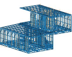 KHUNG THÉP G550 95.4M2 2 TẦNG MÁI BẰNG