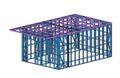 Thiết kế 3D khung thép G550 mặt bằng phía bên phải