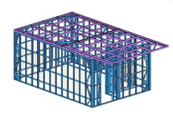 Thiết kế 3D kết cấu khung thép G550 mặt bằng phía bên trái