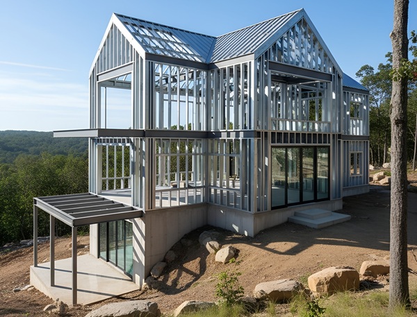 Công trình nhà lắp ghép sử dụng khung thép G550 với thiết kế hiện đại