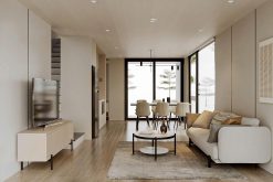 Thiết kế 3D tại không gian tầng 1 - nhà lắp ghép 2 tầng thoải mái tiện nghi