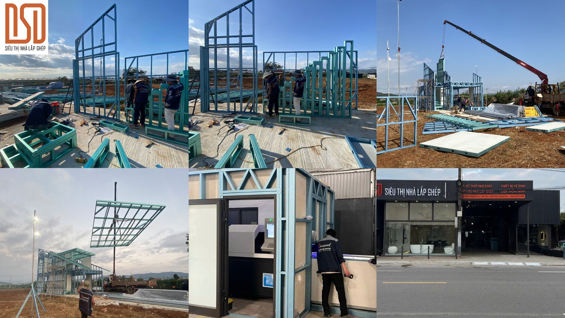 Cận cảnh thi công khung thép G550 2 tầng nhà lắp ghép tại Lâm Đồng - giải pháp tiện lợi