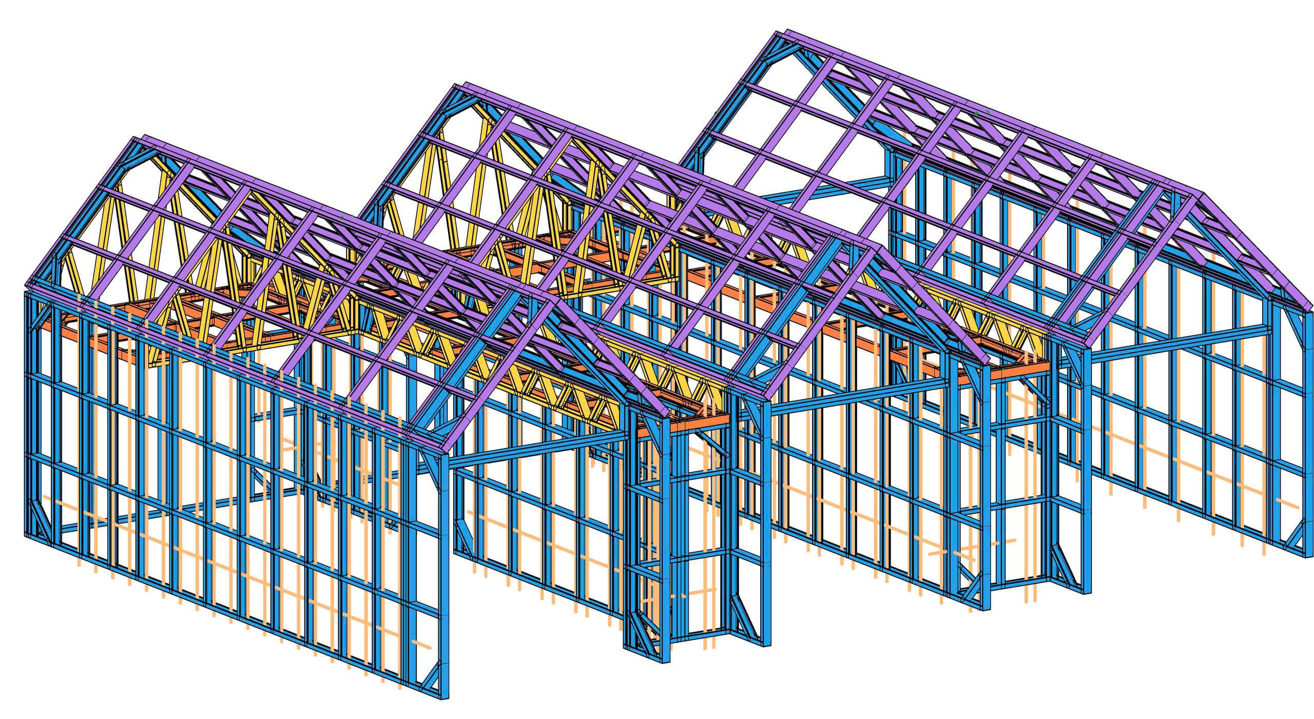 KHUNG THÉP G550 MÁI CHỮ A 80.2 M2
