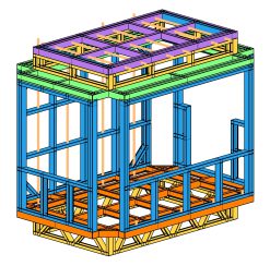 Khung thép G550 kiot khối bo góc – Kết cấu module hiện đại, chắc chắn và tối ưu cho kiot bán hàng ngoài trời