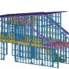Khung thép G550 114m² 2 tầng – Hệ kết cấu module được tổ chức đồng bộ từ tầng 1, tầng 2 đến hệ mái công trình