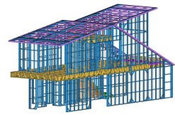 Hệ cột G550 tầng 1 tạo bộ khung chịu lực chính, tiếp nhận tải trọng từ tầng trên và truyền xuống hệ móng