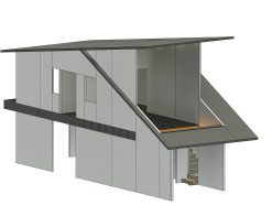 Hệ khung vách G550 tầng 2 được lắp dựng trên kết cấu sàn, tạo không gian kín và đồng bộ với toàn bộ hệ chịu lực